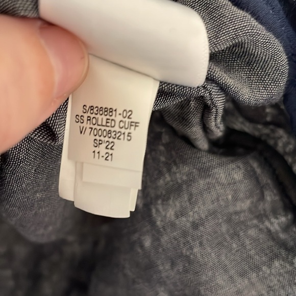 BANANA REPUBLIC Navy Short Sleeve Button Front Blouse Womens Size XL - Picture 6 of 6